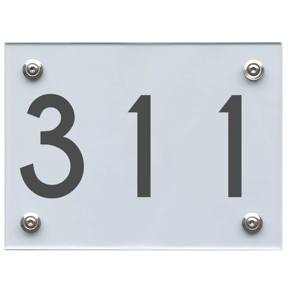 Hausnummernschild 311 dunkelgrau