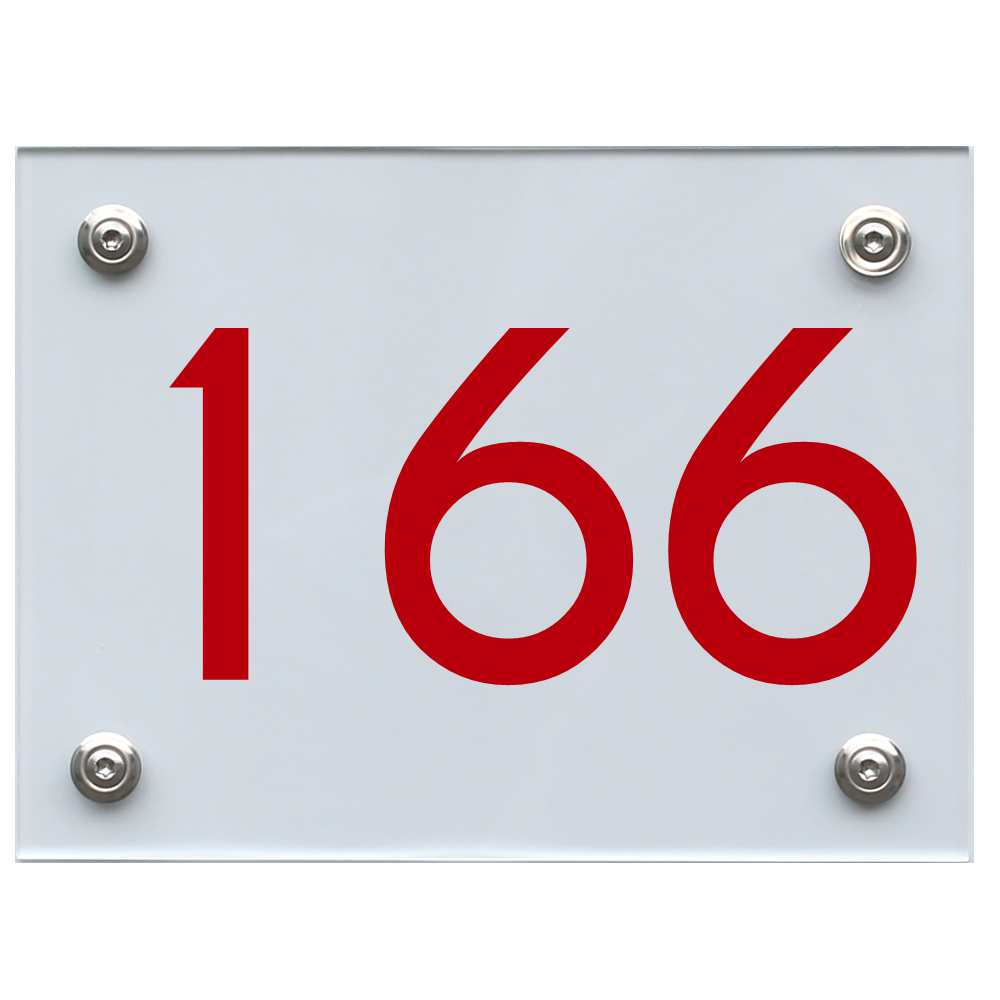 Hausnummernschild 166 rot