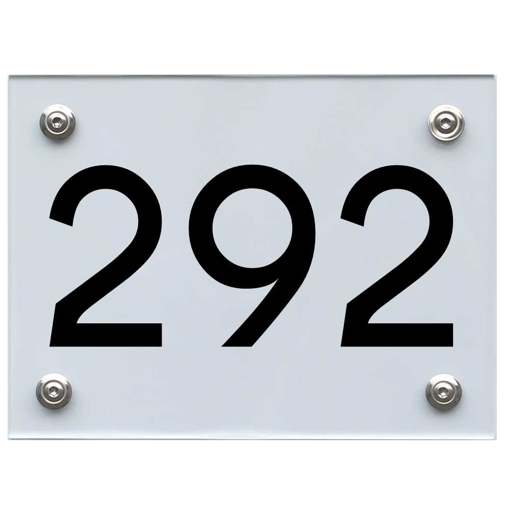 Hausnummernschild 292 schwarz