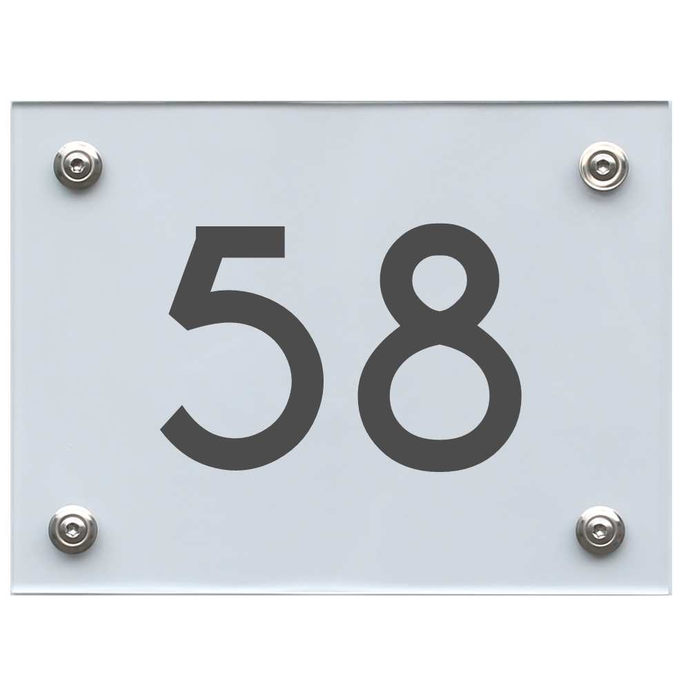 Hausnummernschild 58 dunkelgrau