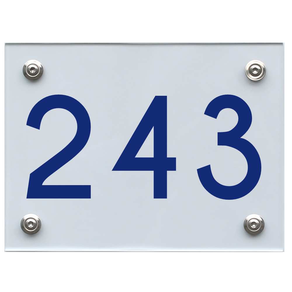 Hausnummernschild 243 blau