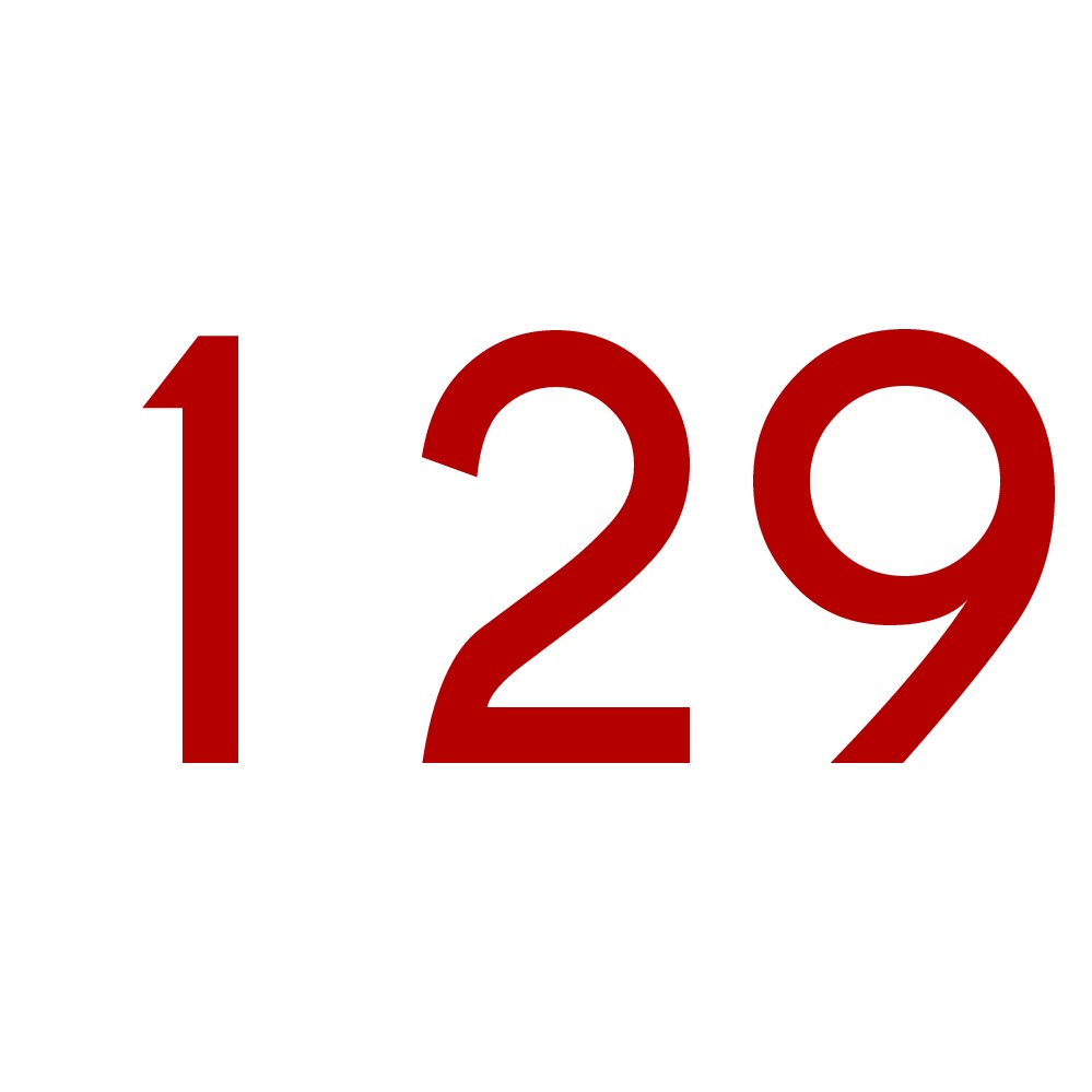 Hausnummer Aufkleber 129 rot
