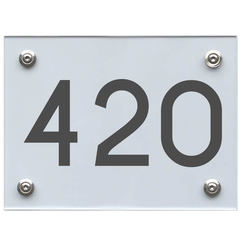Hausnummernschild 420 dunkelgrau