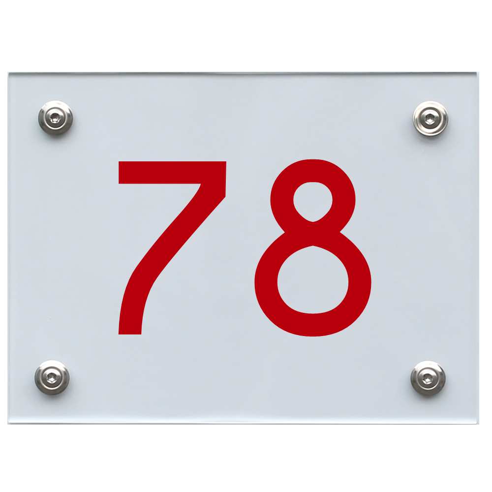 Hausnummernschild 78 rot