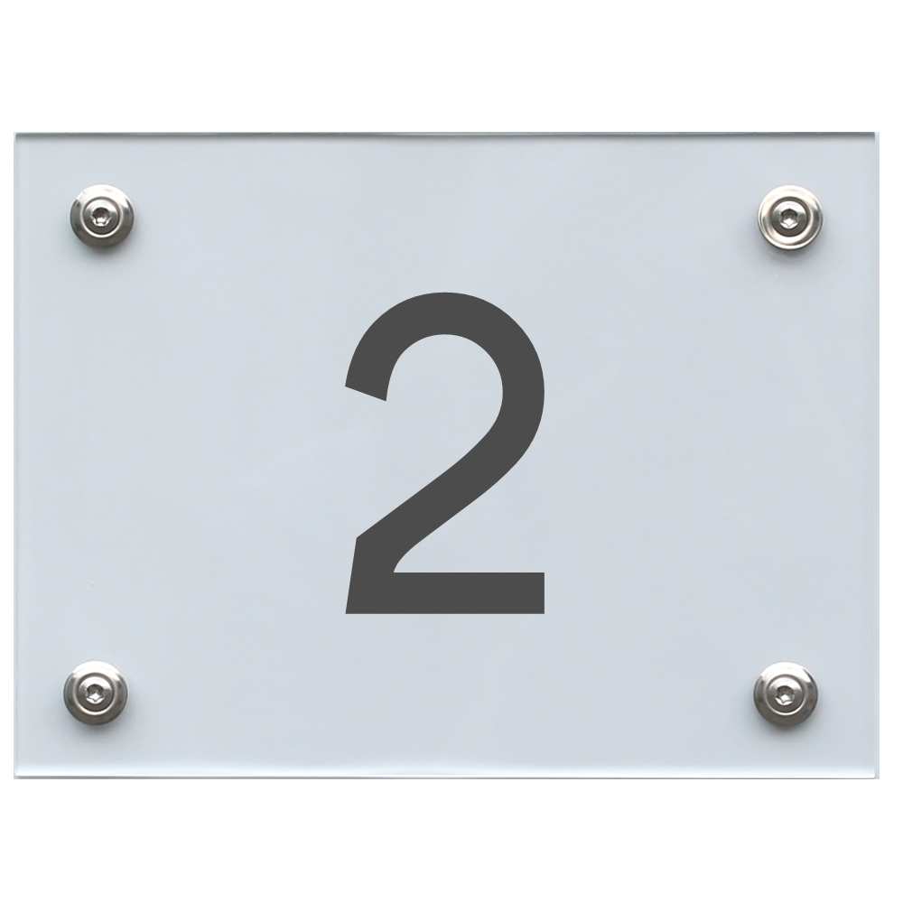 Hausnummernschild 2 dunkelgrau