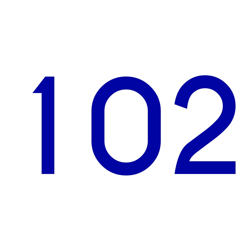 Hausnummer Aufkleber 102 blau