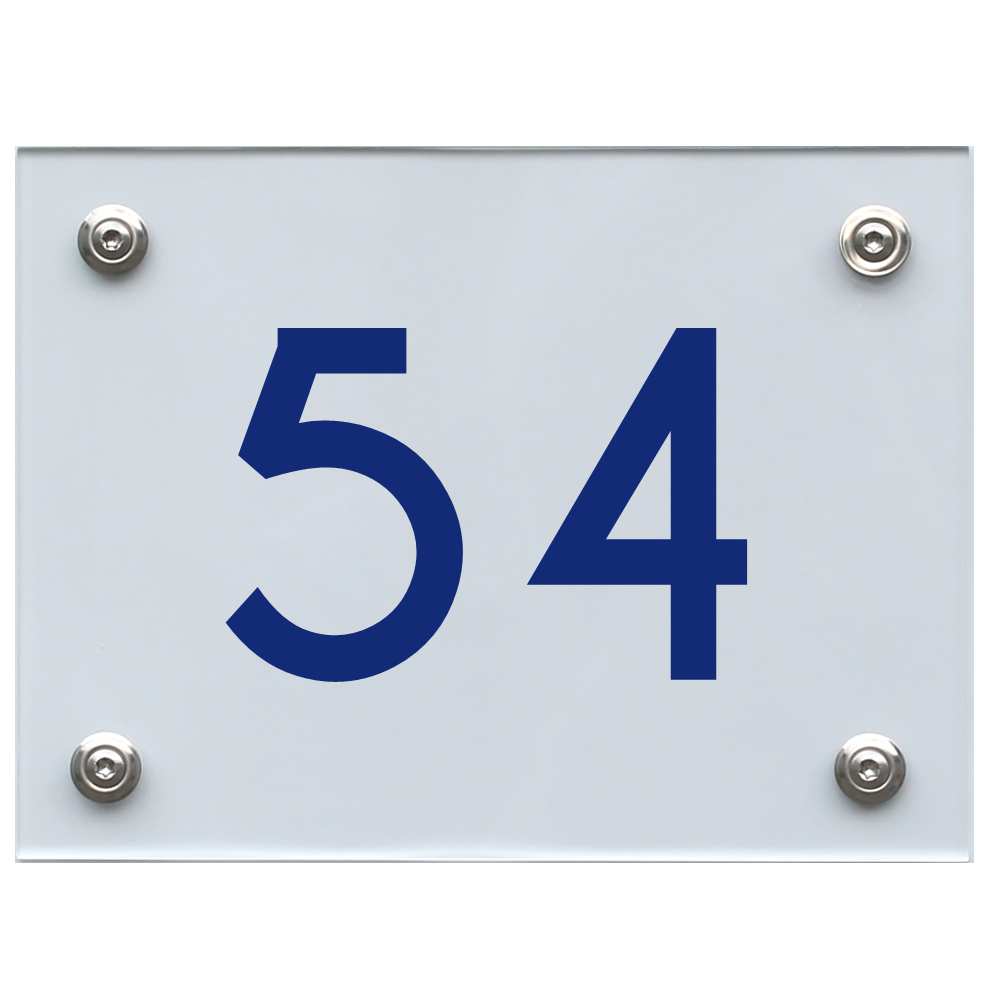 Hausnummernschild 54 blau