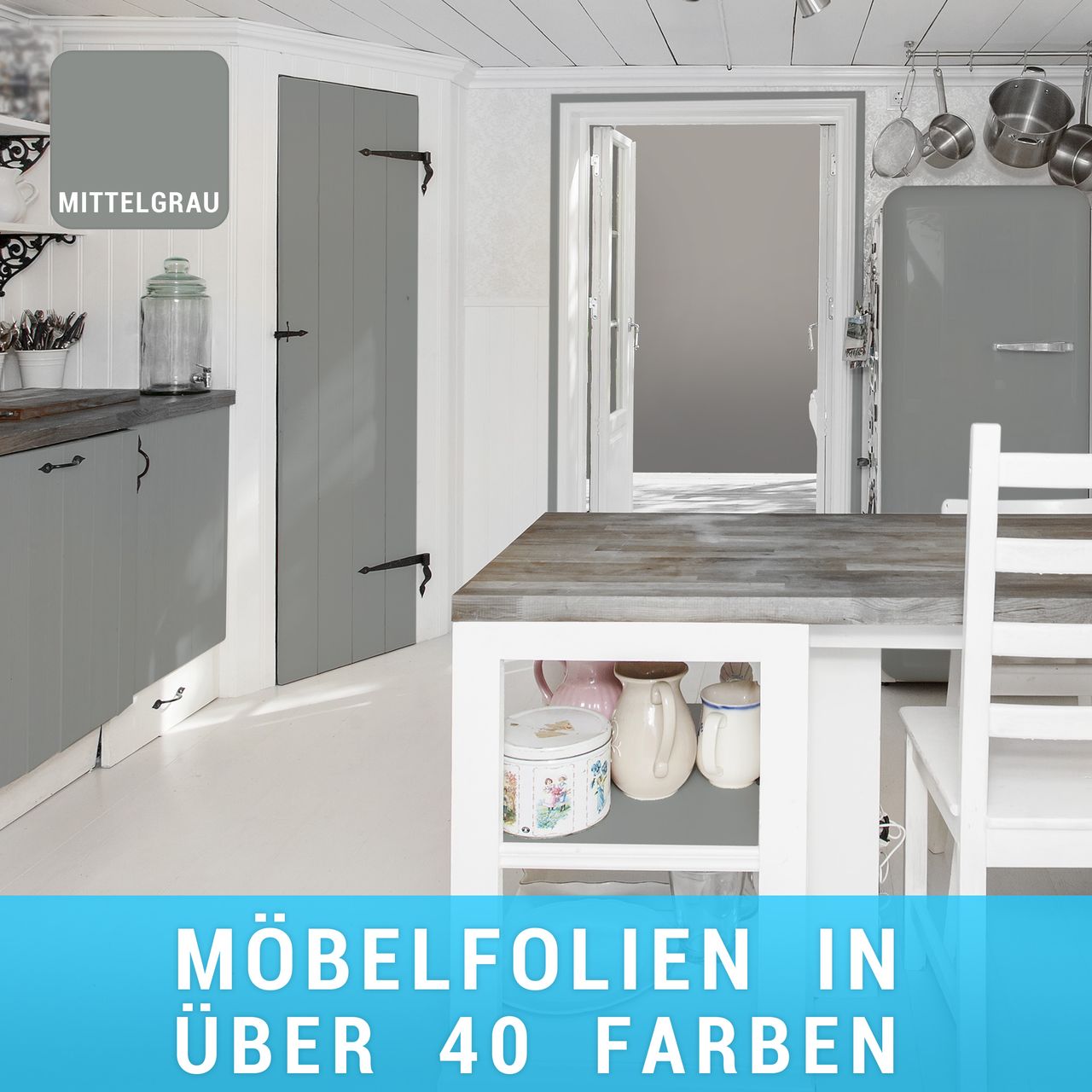 Möbelfolie Mittelgrau