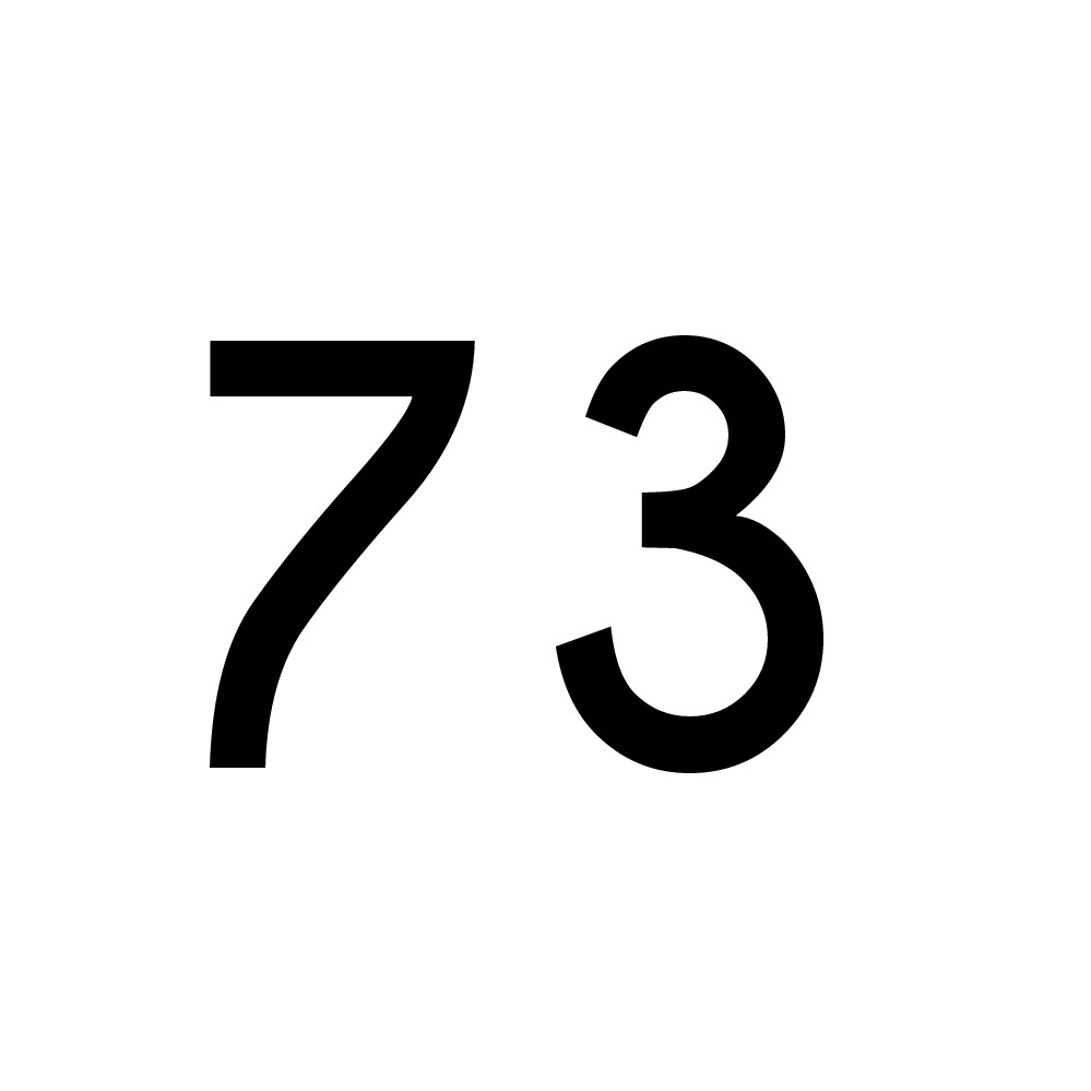 Hausnummer Aufkleber 73 schwarz