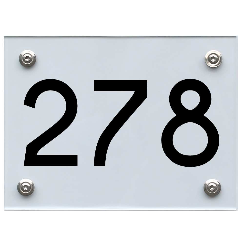 Hausnummernschild 278 schwarz