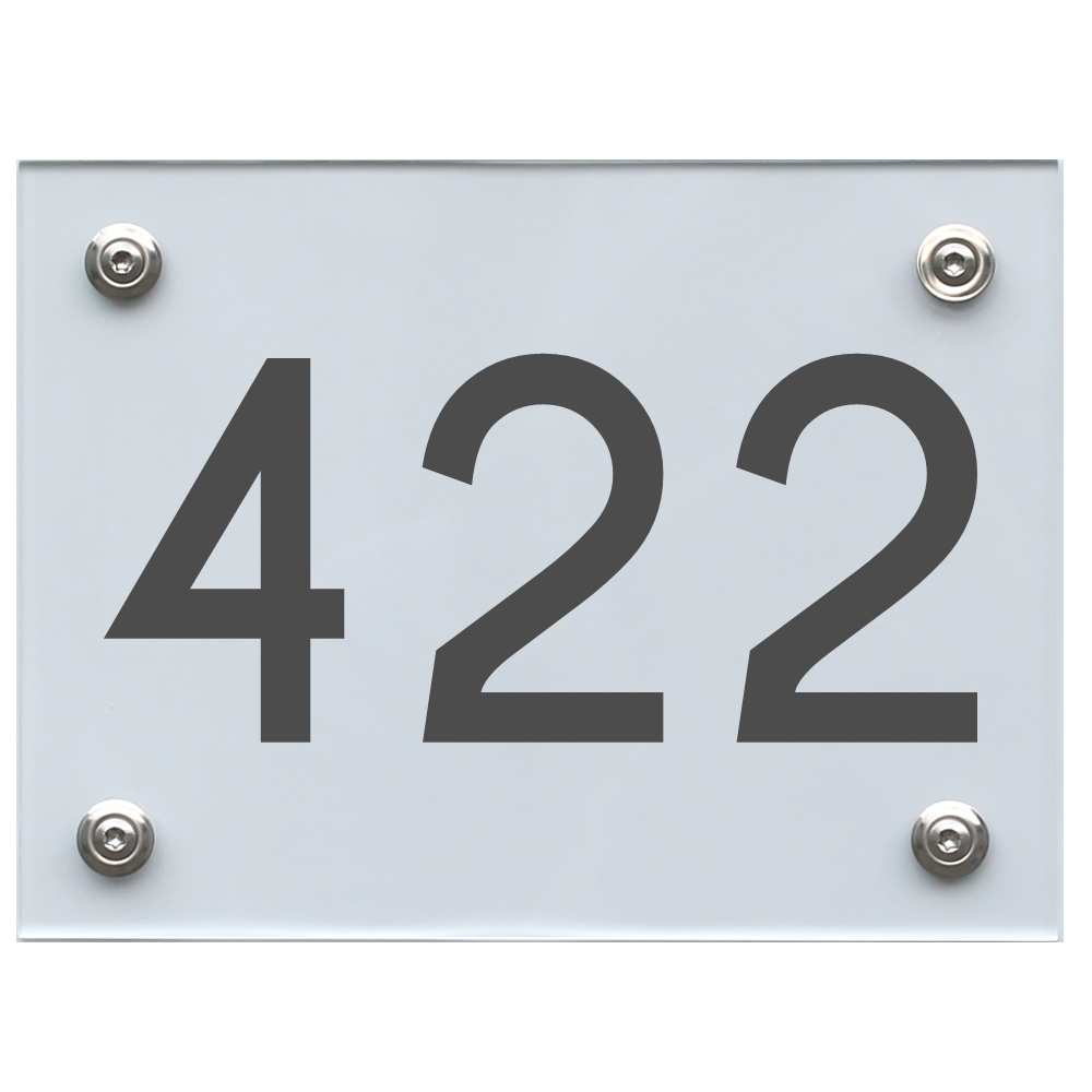 Hausnummernschild 422 dunkelgrau