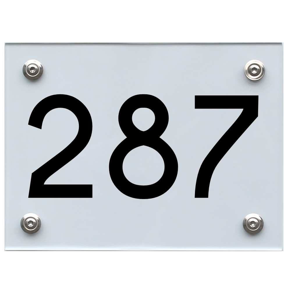 Hausnummernschild 287 schwarz