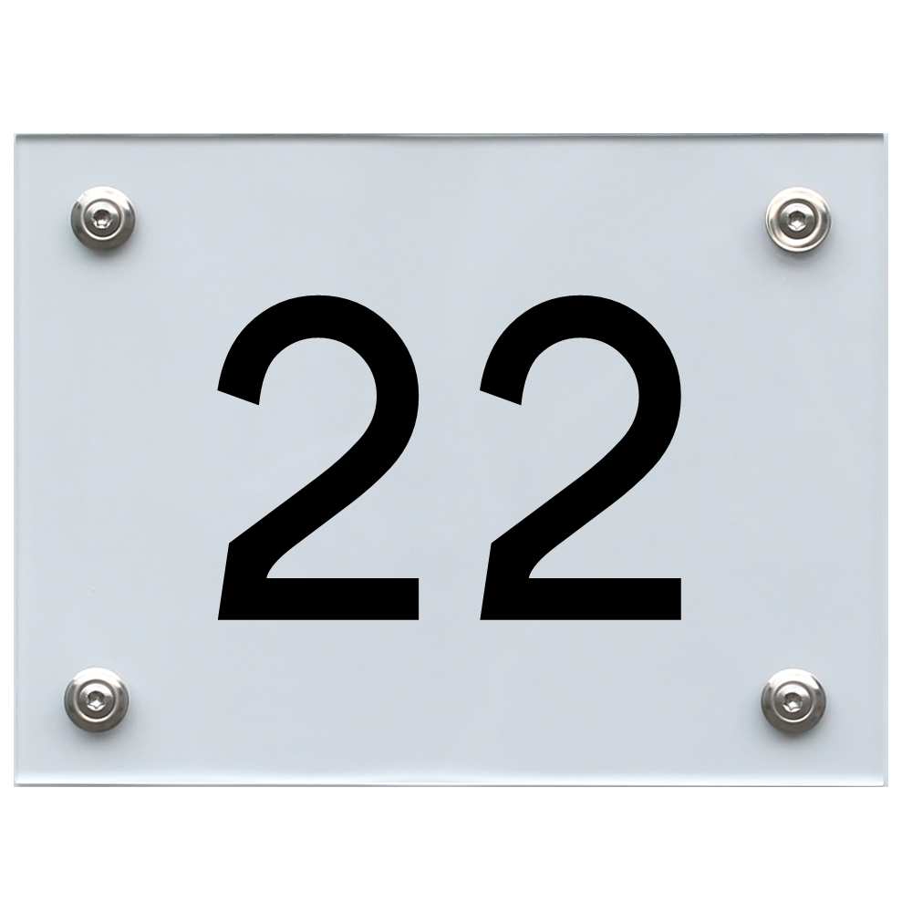 Hausnummernschild 22 schwarz