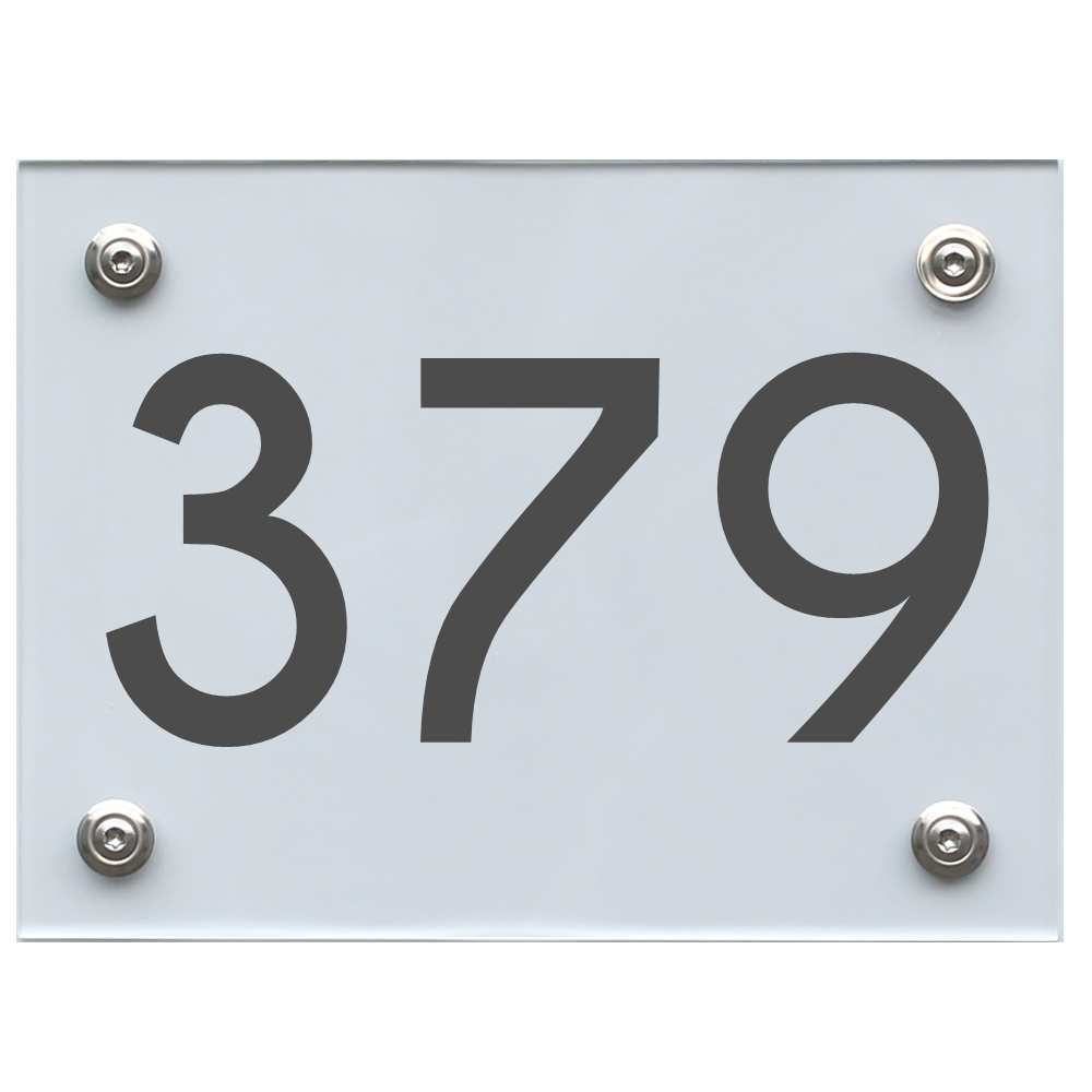 Hausnummernschild 379 dunkelgrau