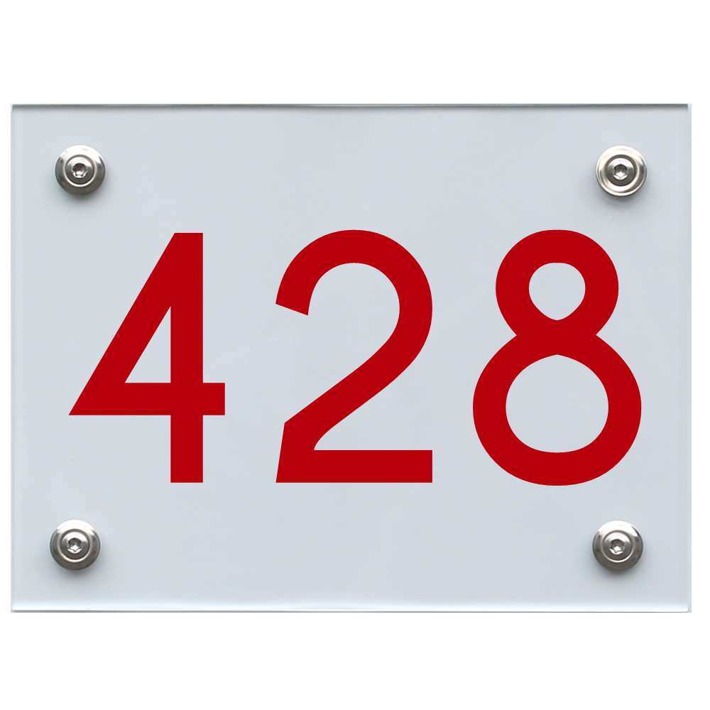 Hausnummernschild 428 rot