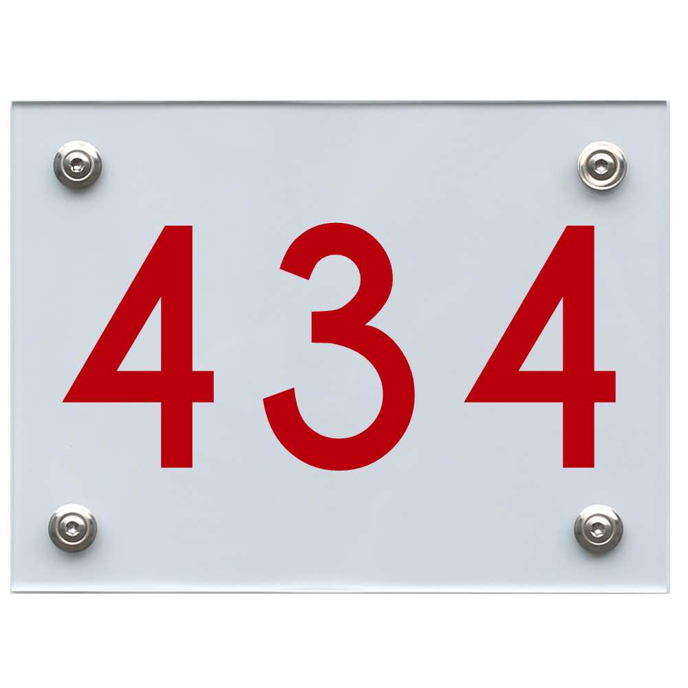 Hausnummernschild 434 rot