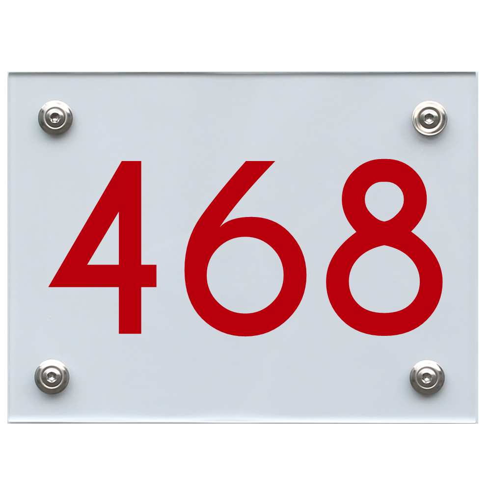 Hausnummernschild 468 rot