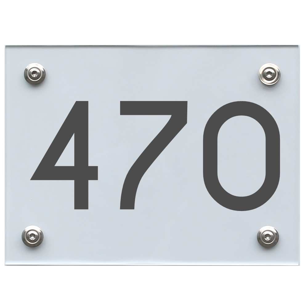 Hausnummernschild 470 dunkelgrau