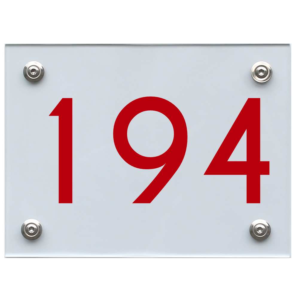 Hausnummernschild 194 rot