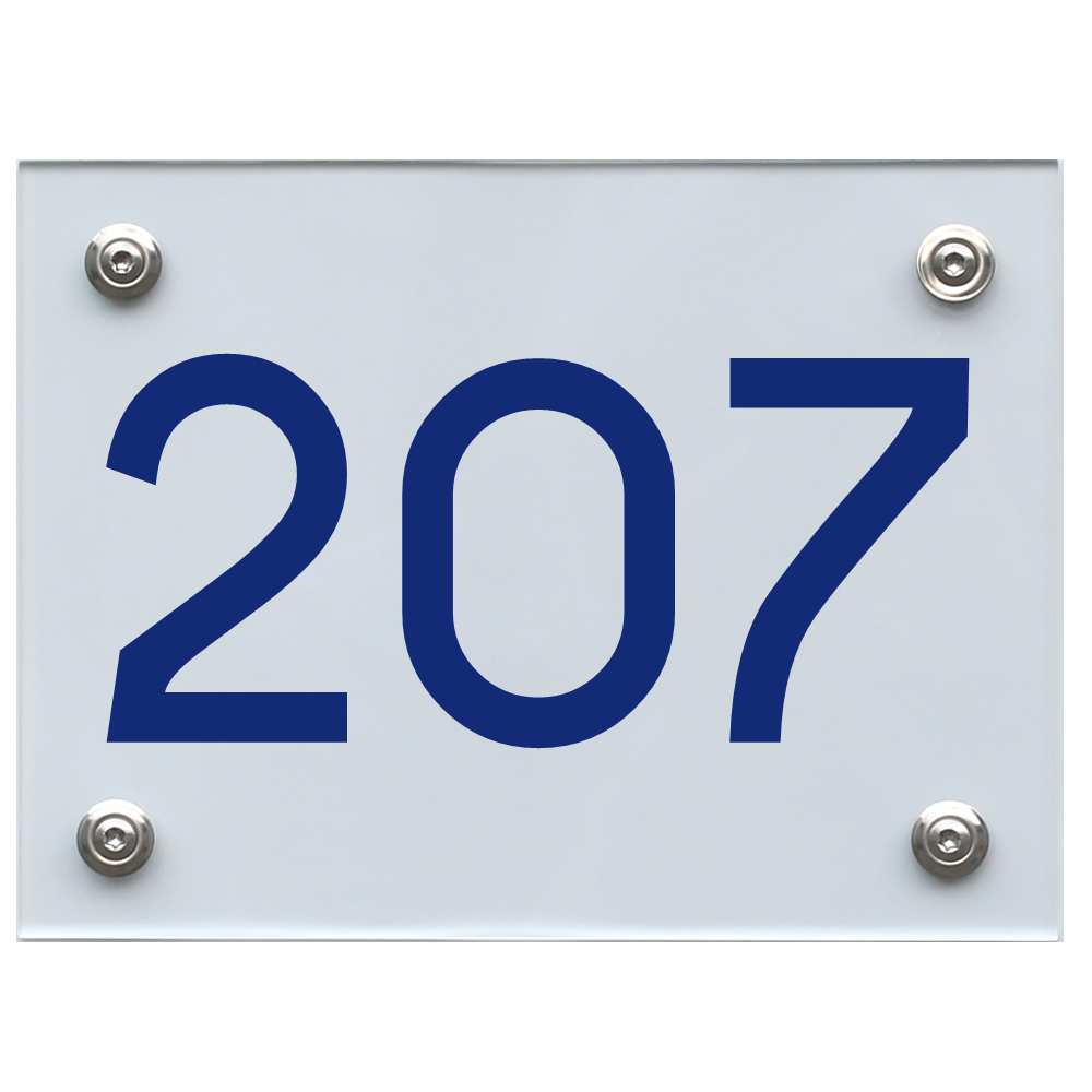Hausnummernschild 207 blau