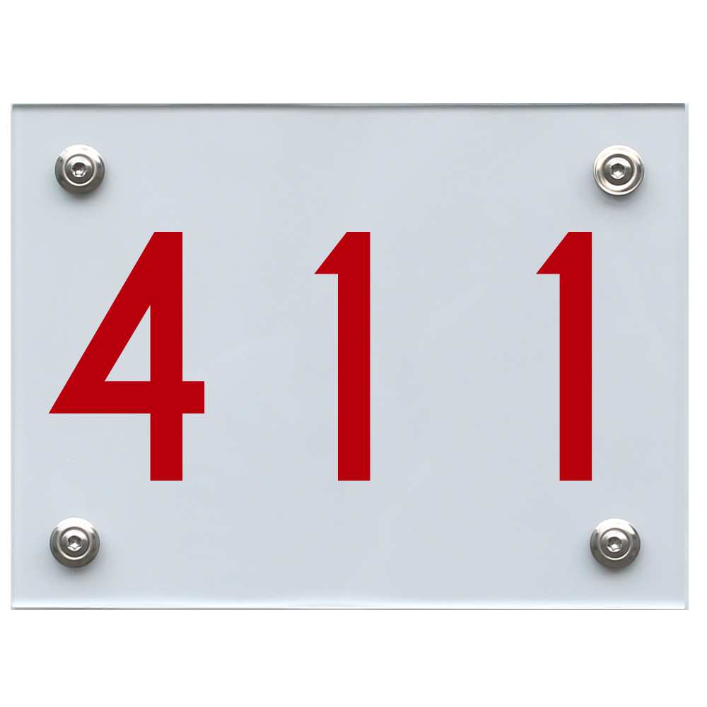 Hausnummernschild 411 rot