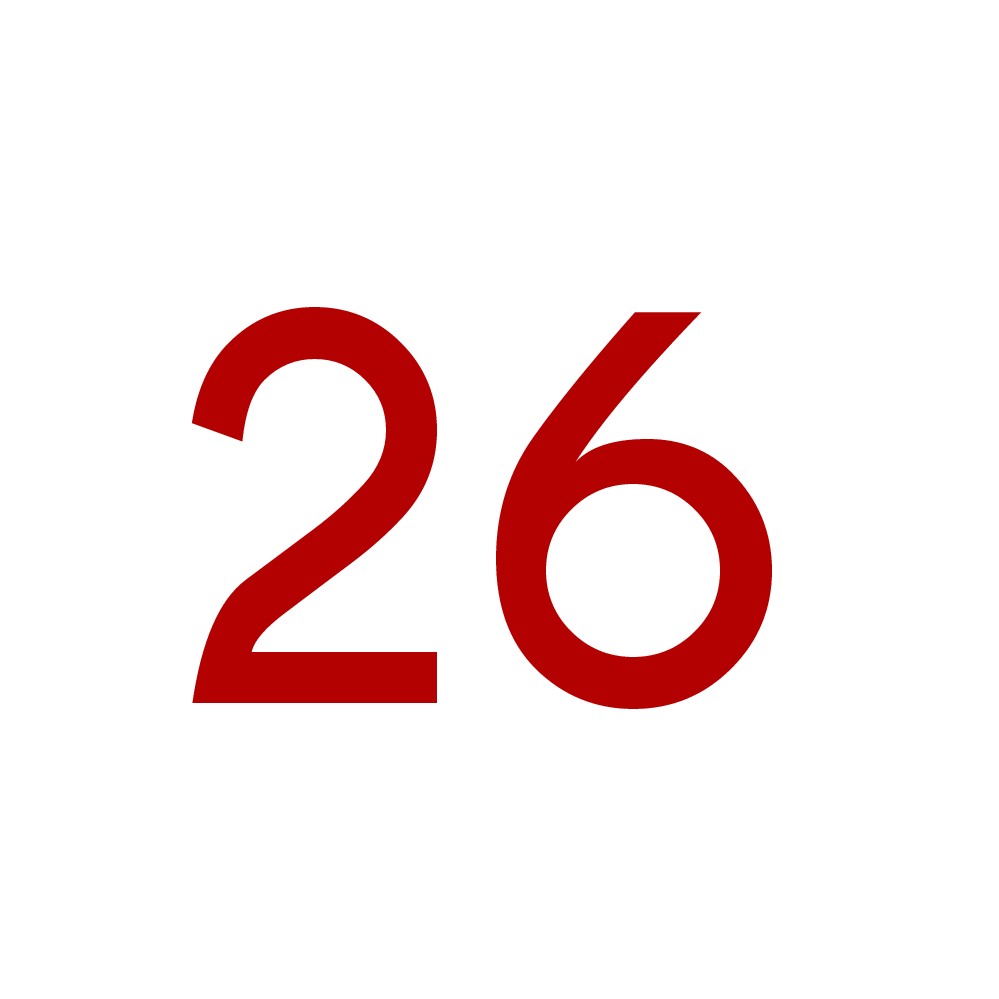 Hausnummer Aufkleber 26 rot