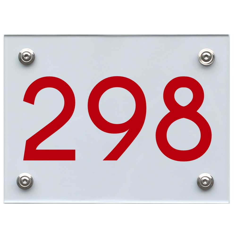 Hausnummernschild 298 rot