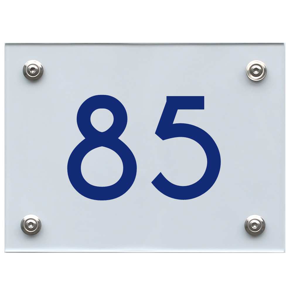 Hausnummernschild 85 blau