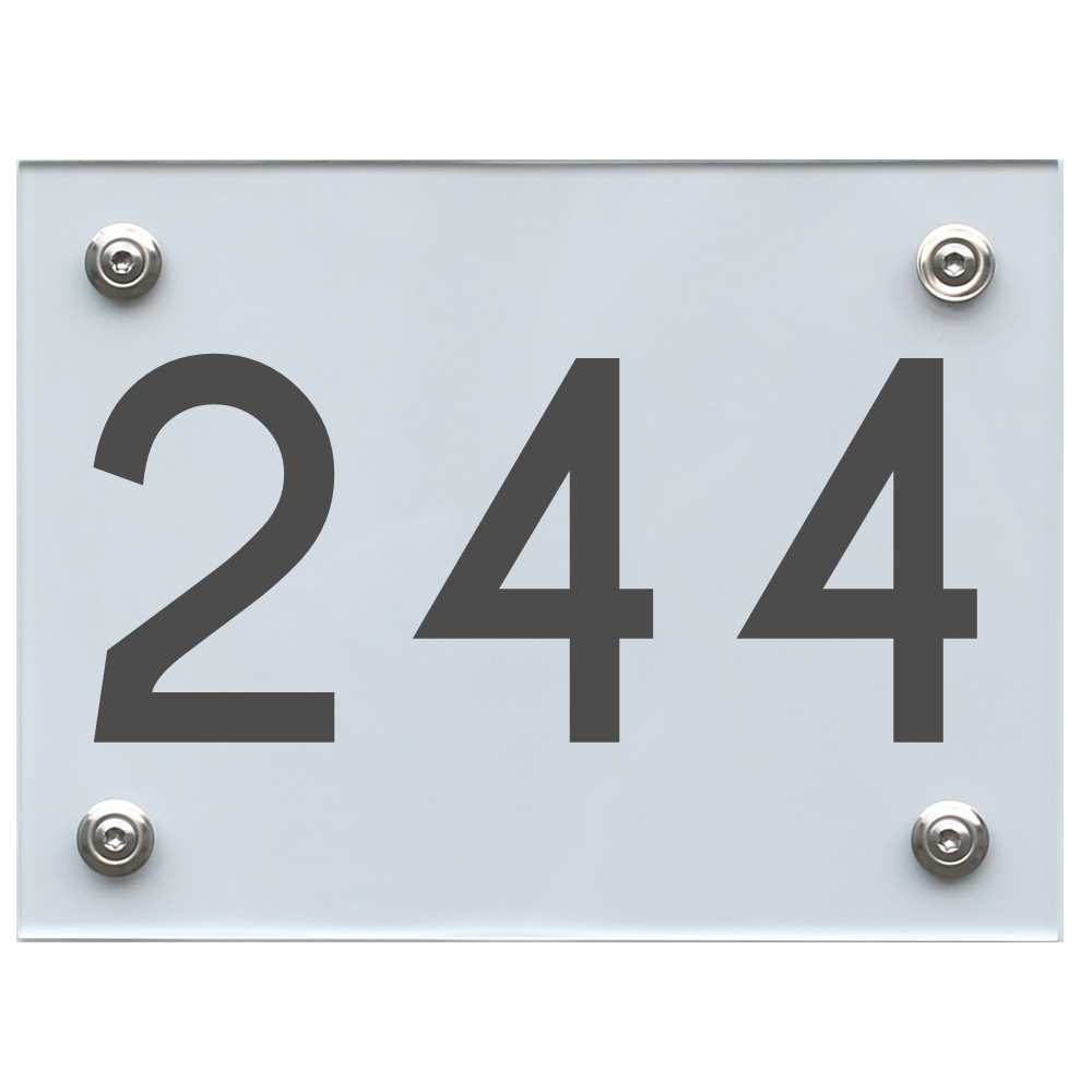 Hausnummernschild 244 dunkelgrau