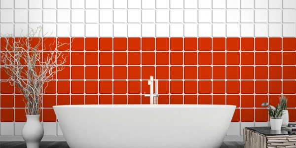 Fliesenaufkleber orangerot