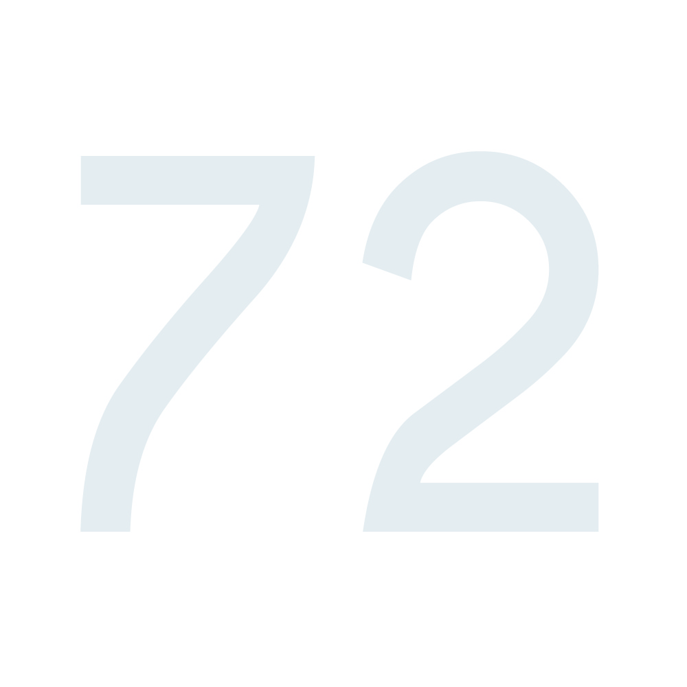 Zahlenaufkleber 72 weiß