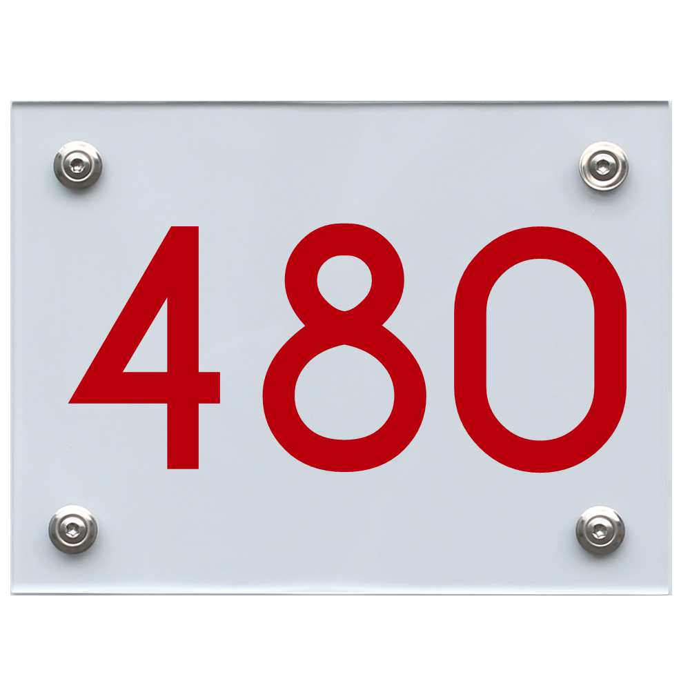 Hausnummernschild 480 rot