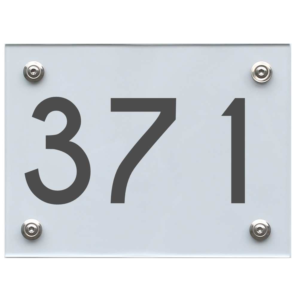 Hausnummernschild 371 dunkelgrau