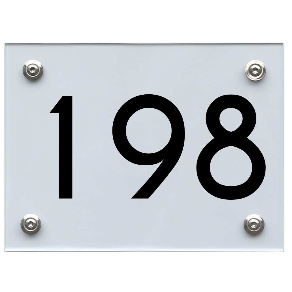 Hausnummernschild 198 schwarz