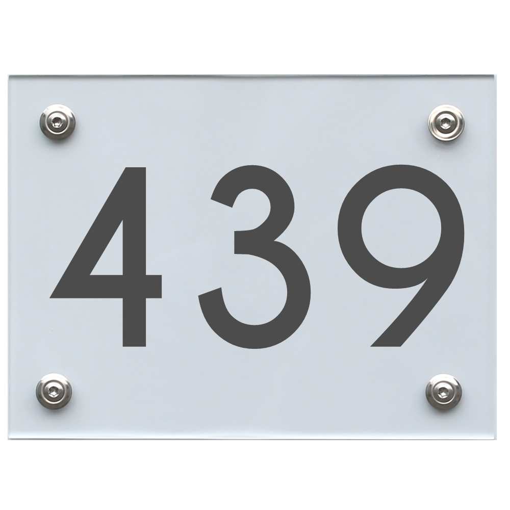 Hausnummernschild 439 dunkelgrau