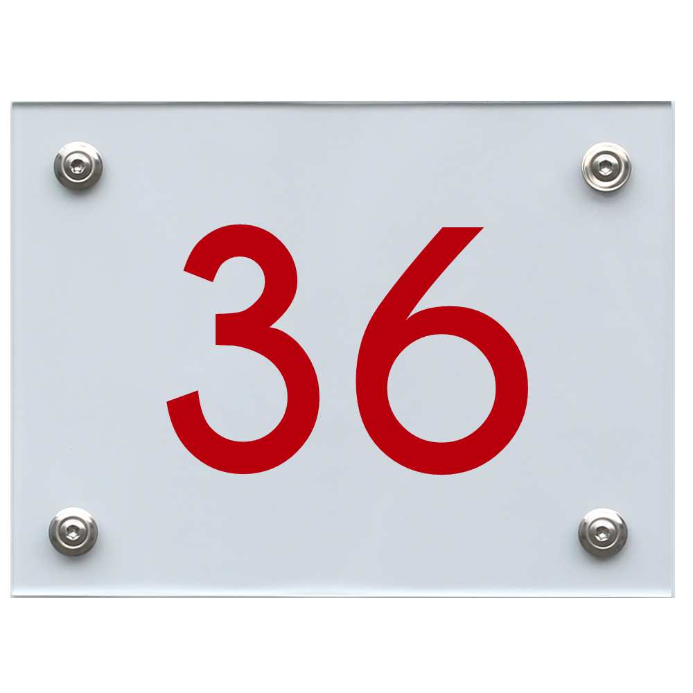 Hausnummernschild 36 rot