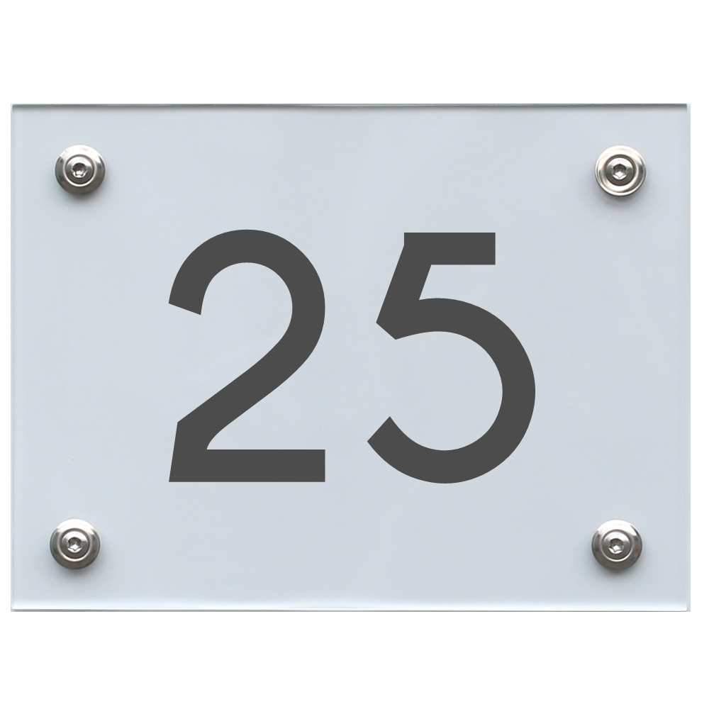Hausnummernschild 25 dunkelgrau