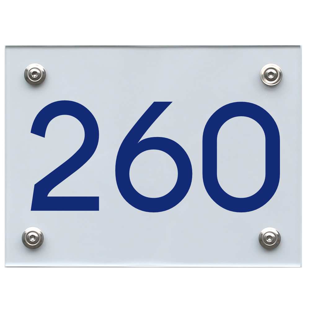Hausnummernschild 260 blau