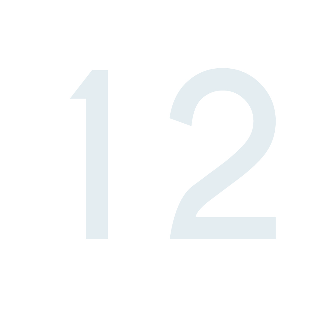 Zahlenaufkleber 12 weiß