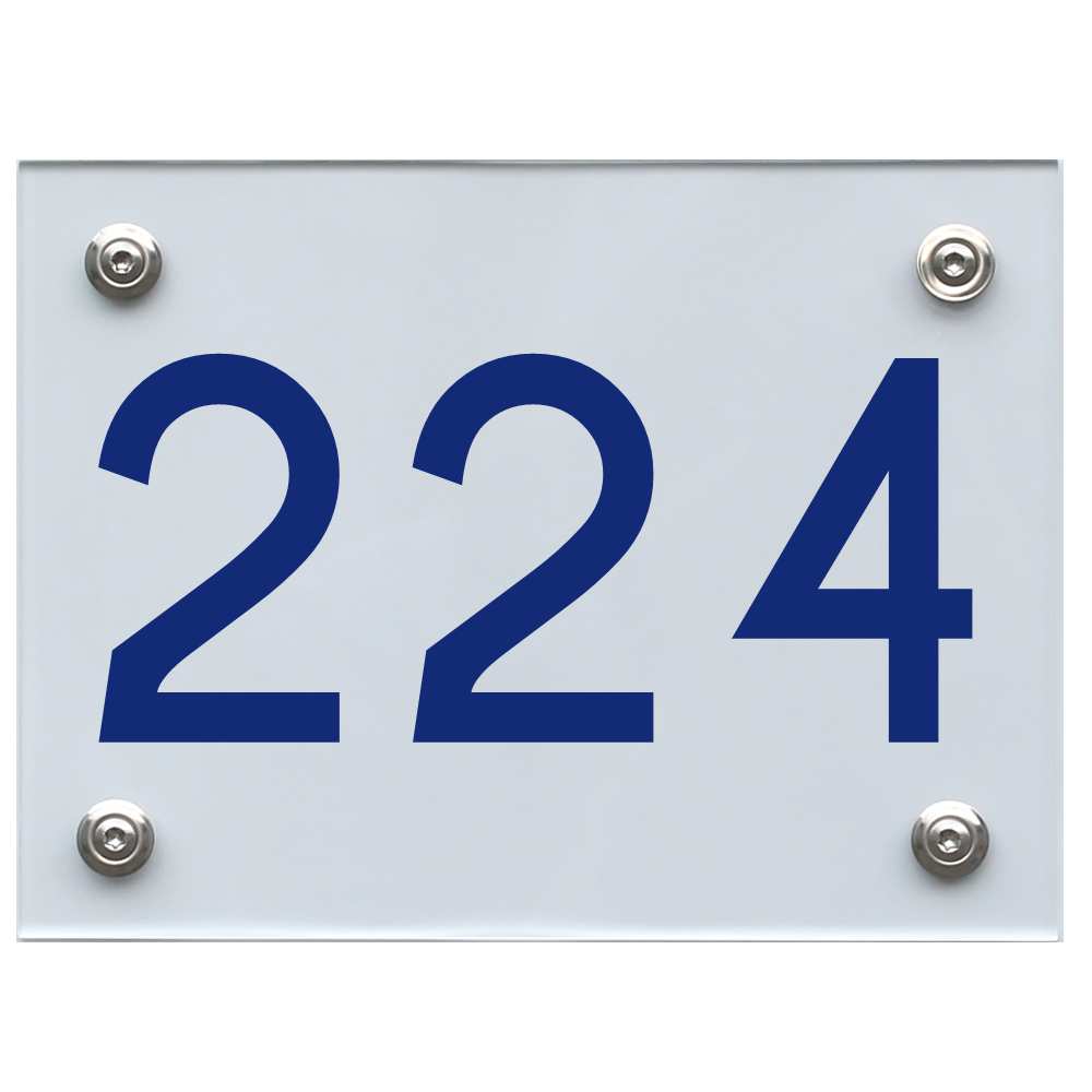 Hausnummernschild 224 blau