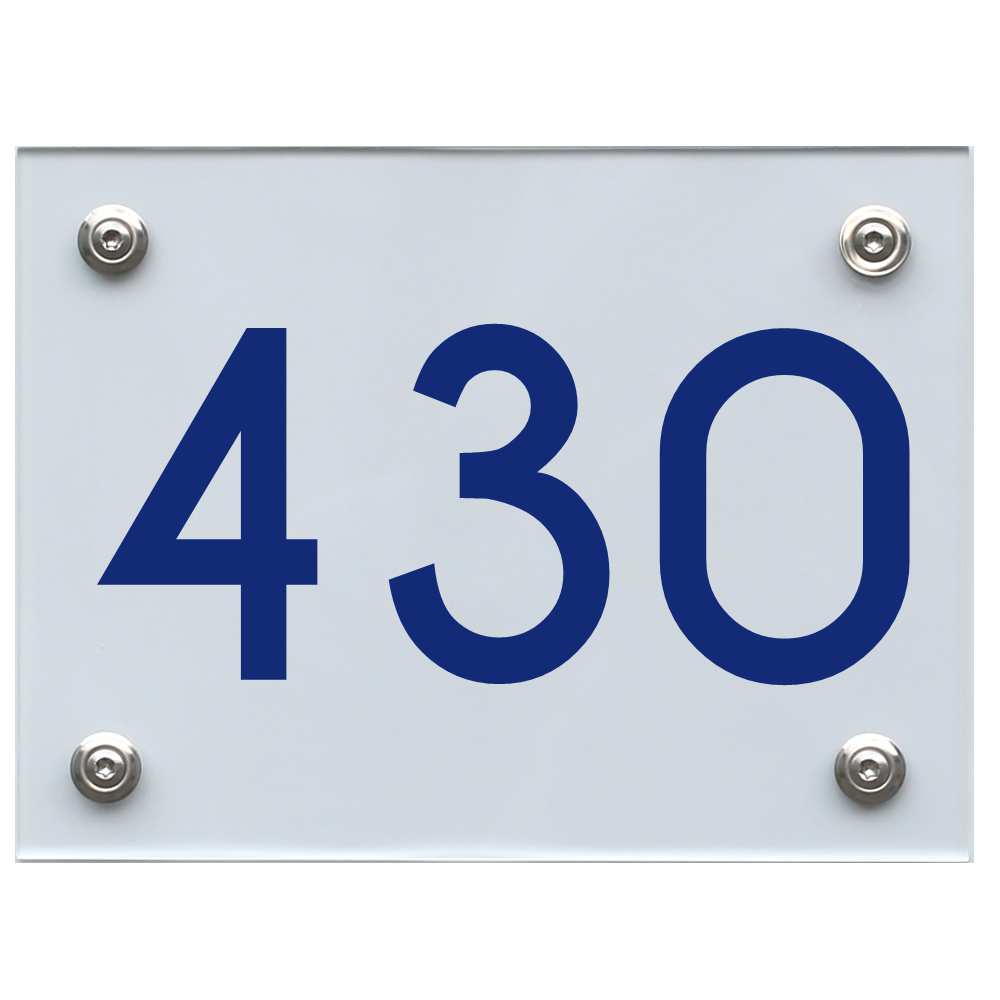 Hausnummernschild 430 blau