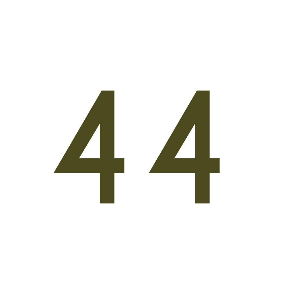 Hausnummer Aufkleber 44 gold