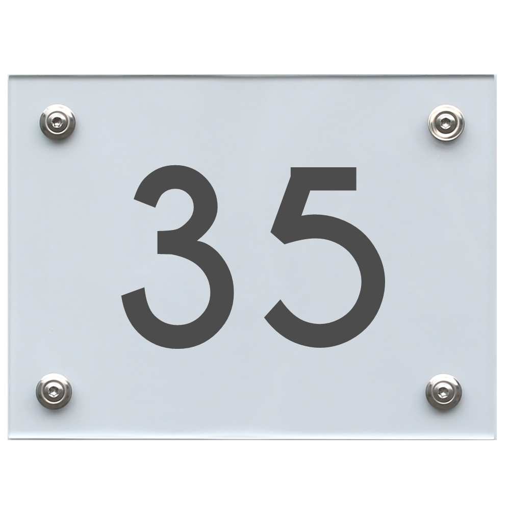 Hausnummernschild 35 dunkelgrau