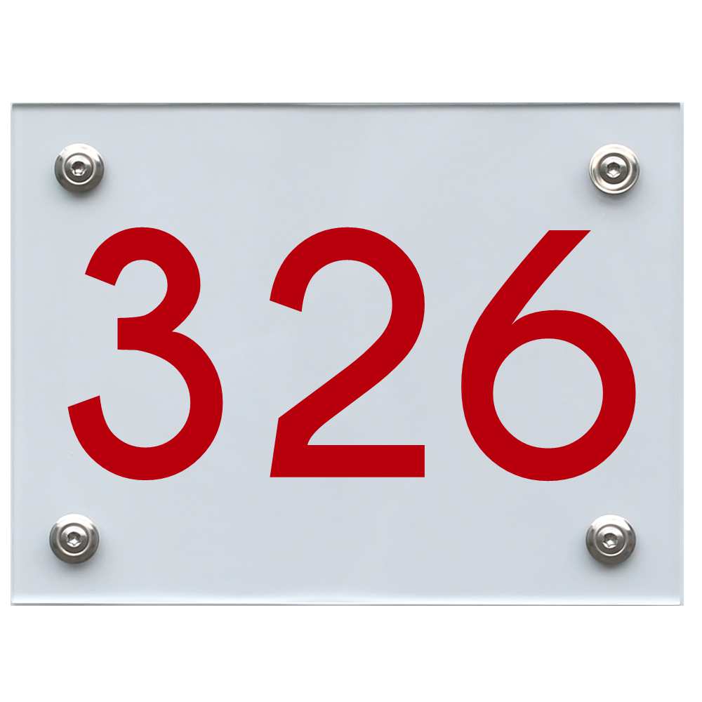 Hausnummernschild 326 rot