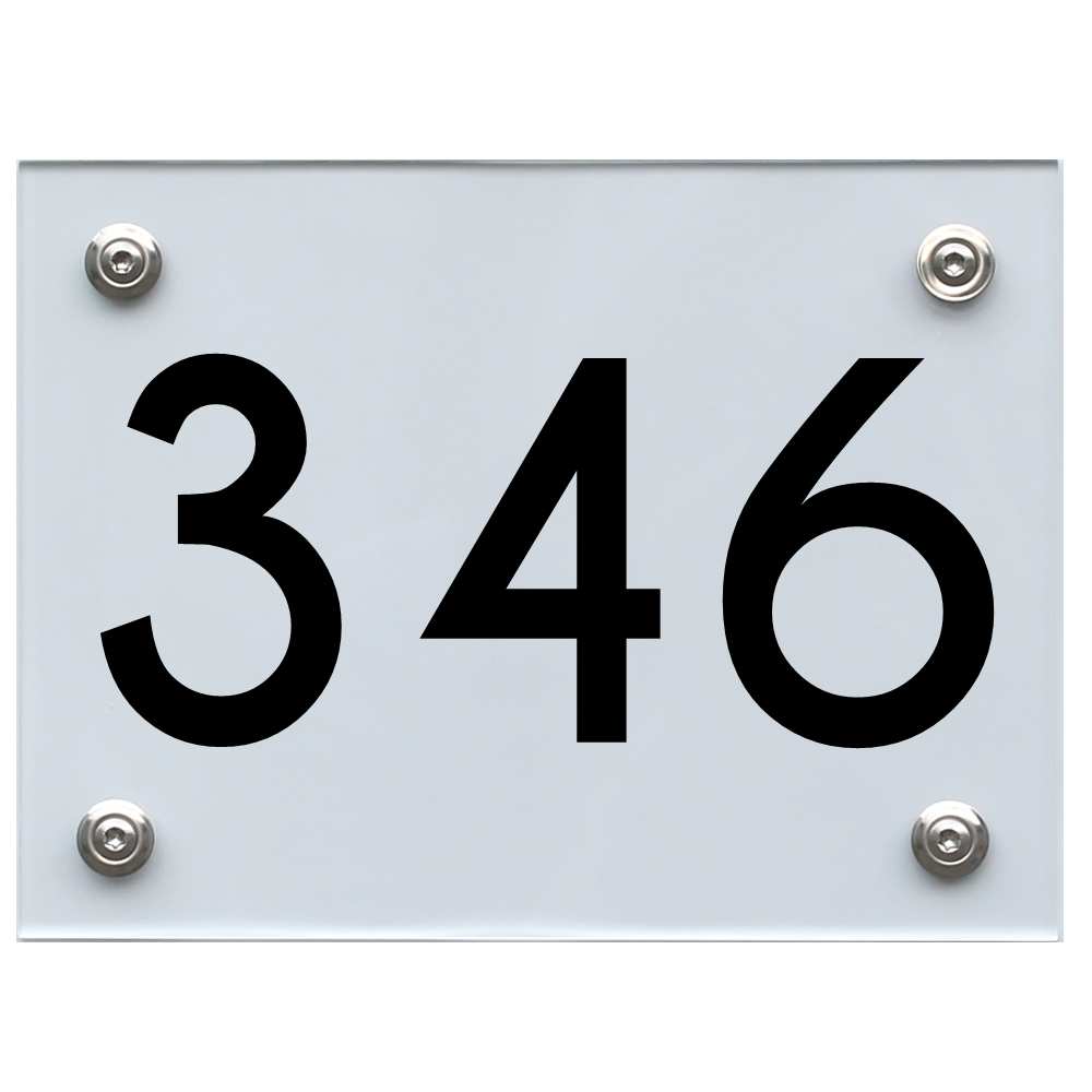 Hausnummernschild 346 schwarz