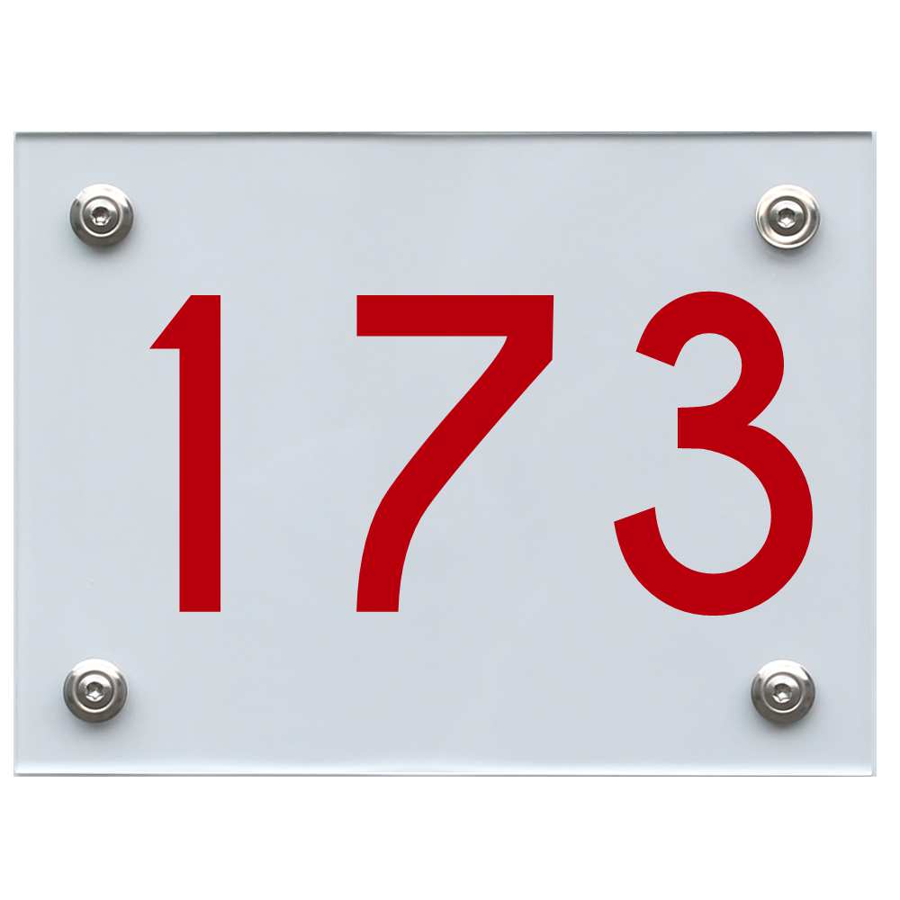 Hausnummernschild 173 rot