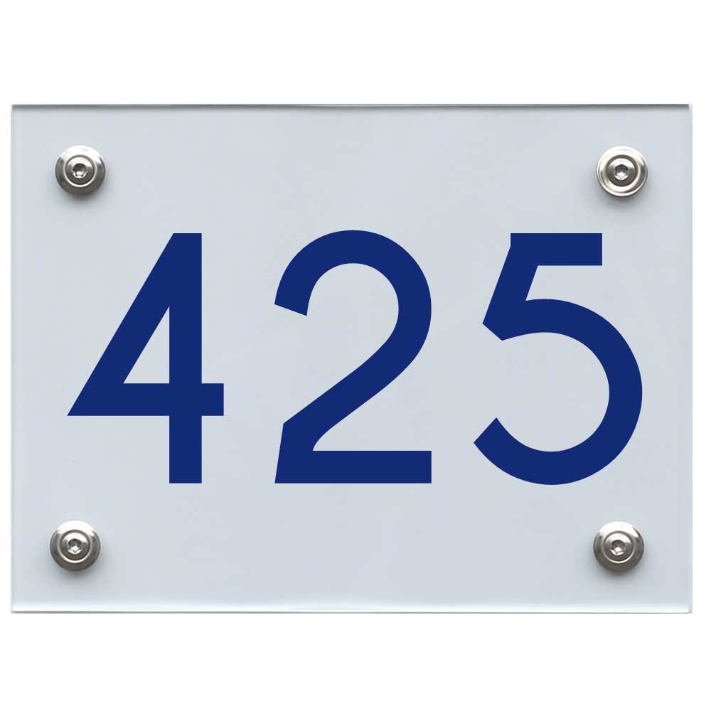 Hausnummernschild 425 blau