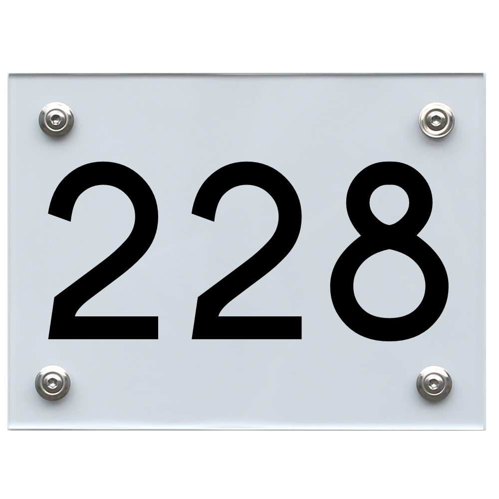 Hausnummernschild 228 schwarz