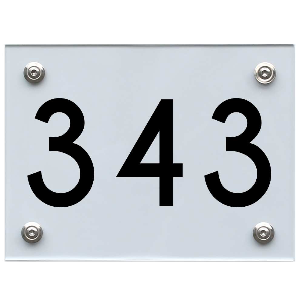 Hausnummernschild 343 schwarz