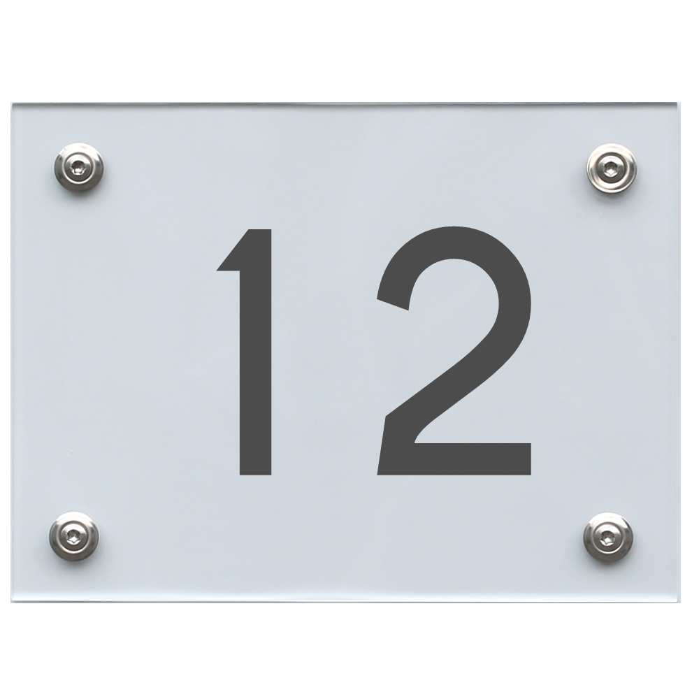 Hausnummernschild 12 dunkelgrau